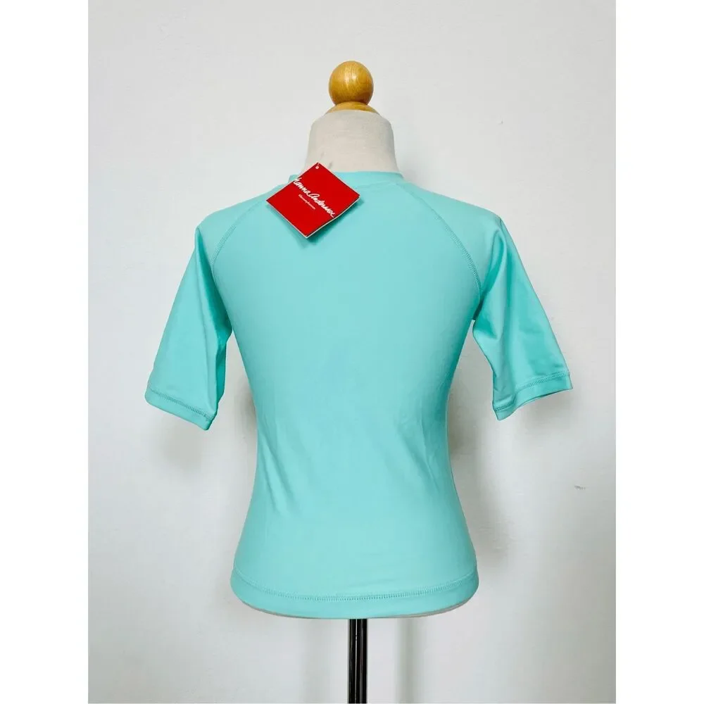 NEW Hanna Andersson Kids Short Sleeve Swim Shirt Rash Guard Size 6/7 (120)